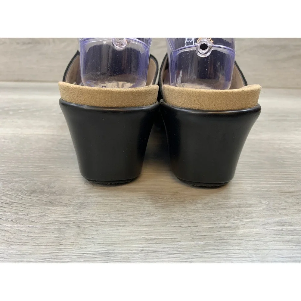 Umberto Raffini Nolce Black Elastic Crisscross Wedge Sandals Slides Women's 9.5